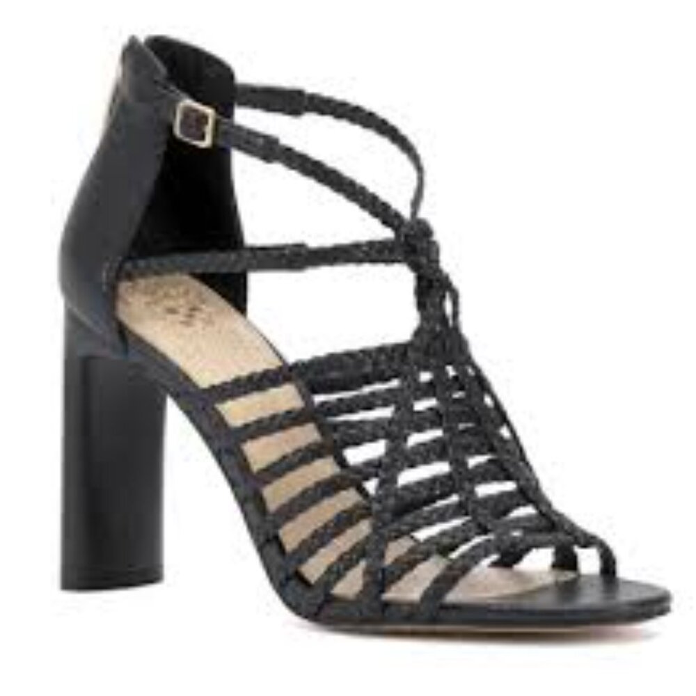 Vince Camuto Ariah Black braided upper heel sandals size 8 women’s